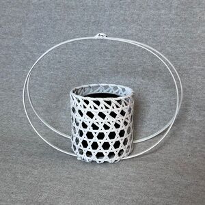 Japanese Woven White Vase